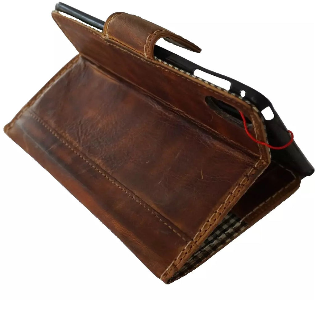 Handmade genuine leather case for Apple iPad Mini 6 5 4 3 Pro, tan color, crafted by DAVISCASE, with detailed hand sewing.