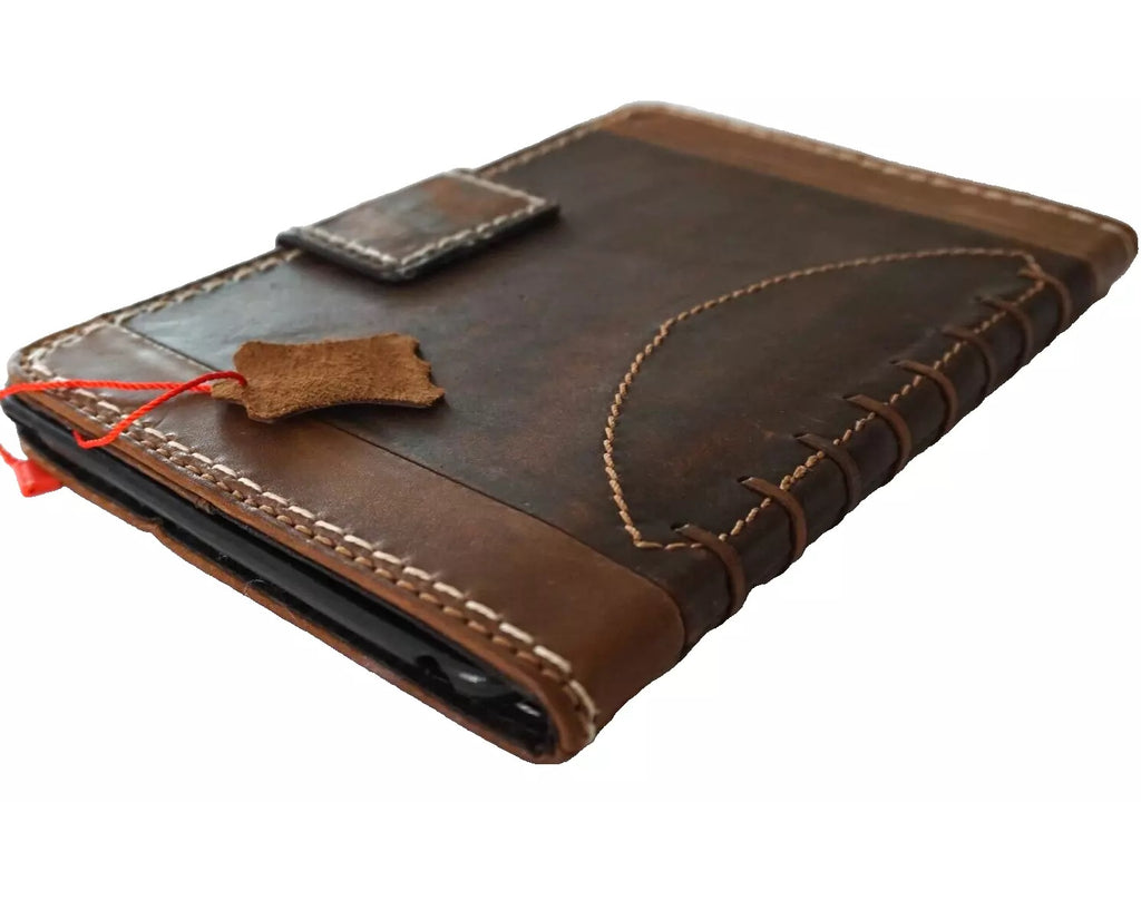 Genuine leather handmade iPad Mini case by DAVISCASE, soft protective cover for Apple iPad Mini 3 4 5 6 and Pro models, handcrafted football style.