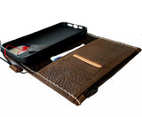 Genuine Leather Case For iPhone 12 13 14 15 16 Pro Max 8 plus SE XS Wallet Book Vintage Mini Zipper Dark