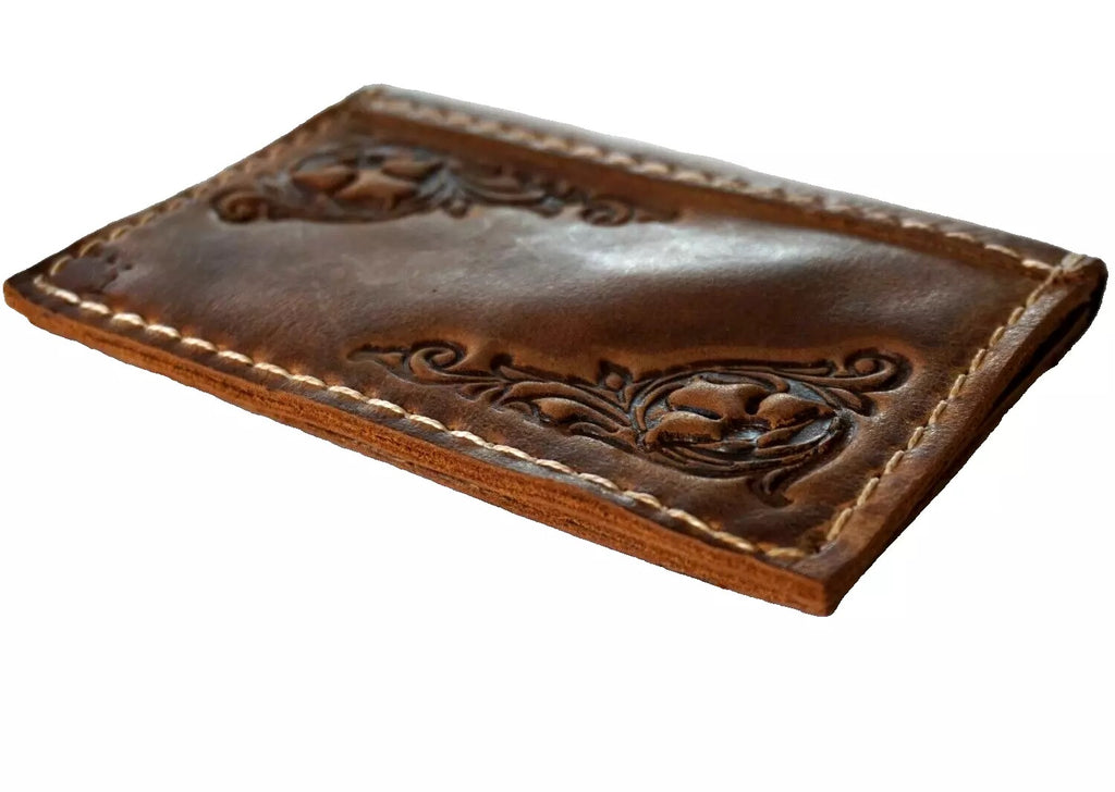 Men's genuine leather passport wallet with card slots, soft Italian design, slim and custom credit card holder cover.