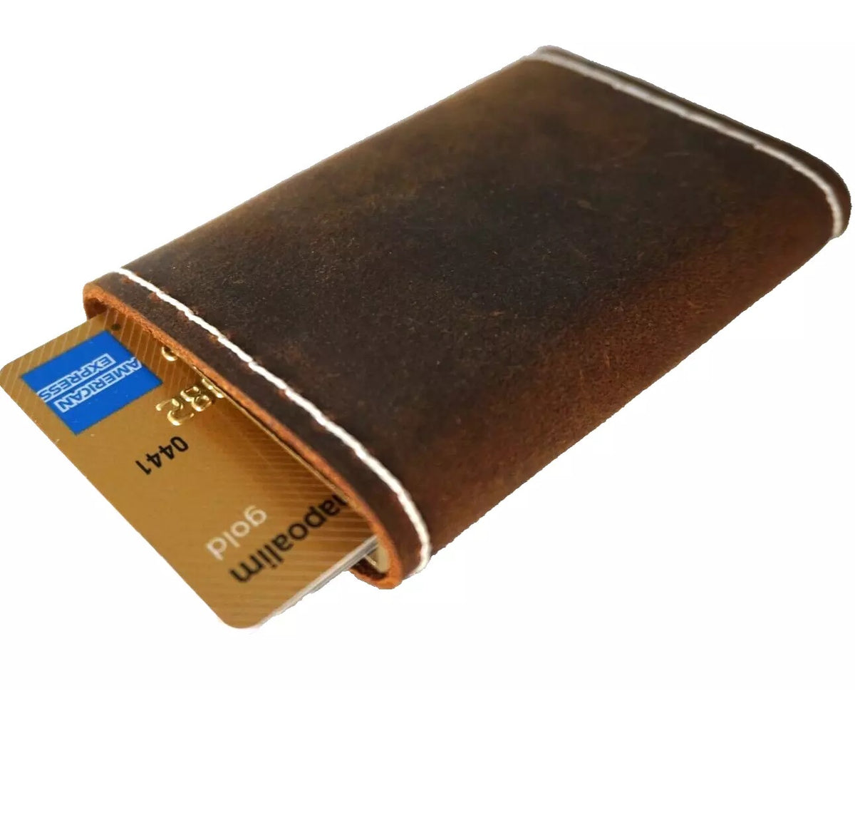 Men's genuine cow leather wallet with removable anti-theft ID case, handcrafted by DAVISCASE, showcasing durable leather and functional design.