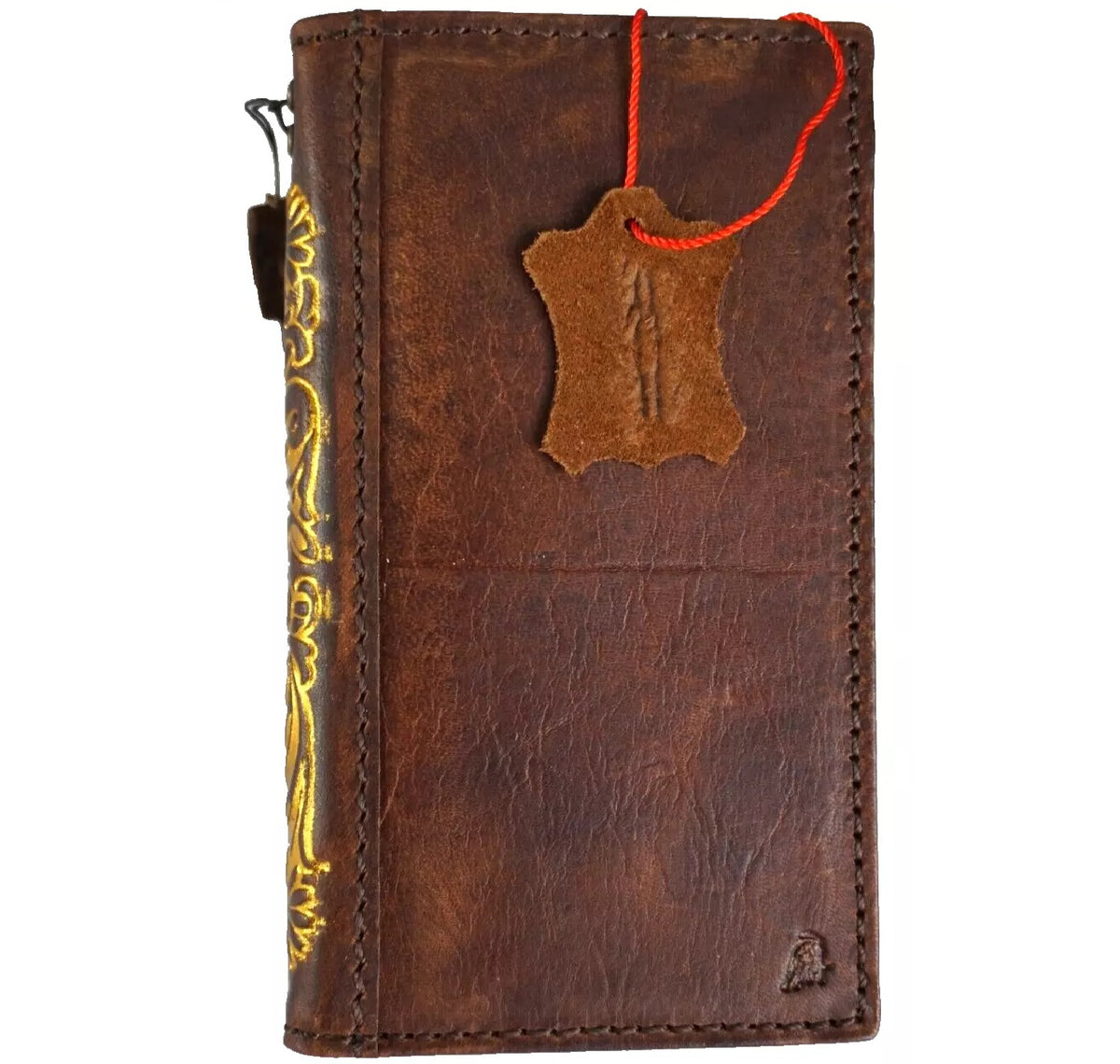 Handmade genuine leather phone case for Samsung Galaxy S22 S21 S20 S23 S24 S25 Ultra and Z Fold 3 4 5 6 7 Wallet Book in gold by DAVISCASE
