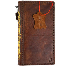 Genuine Leather For Galaxy Case Z Fold 3 4 5 6 7 Wallet Book Crafts Hand Made Gold Stamp Art