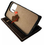 Genuine Leather Case for Google Pixel 10 7 9A 8 8A 9 pro XL Fold Wallet Book Hand Made Sewing Zamch Green