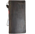 Handmade blue leather phone case for iPhone models 11 to 17, featuring a Bible craft design and wallet-style layout by DAVISCASE.