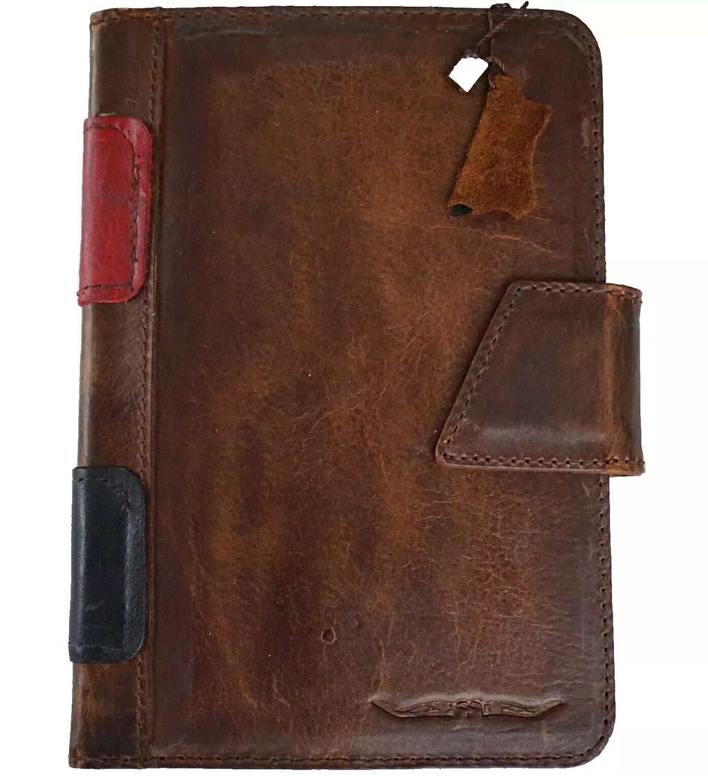 Genuine leather case for Apple iPad Mini 6 7 5 4 3 Pro, handmade in red and blue, stylish iPad Mini cover by DAVISCASE.