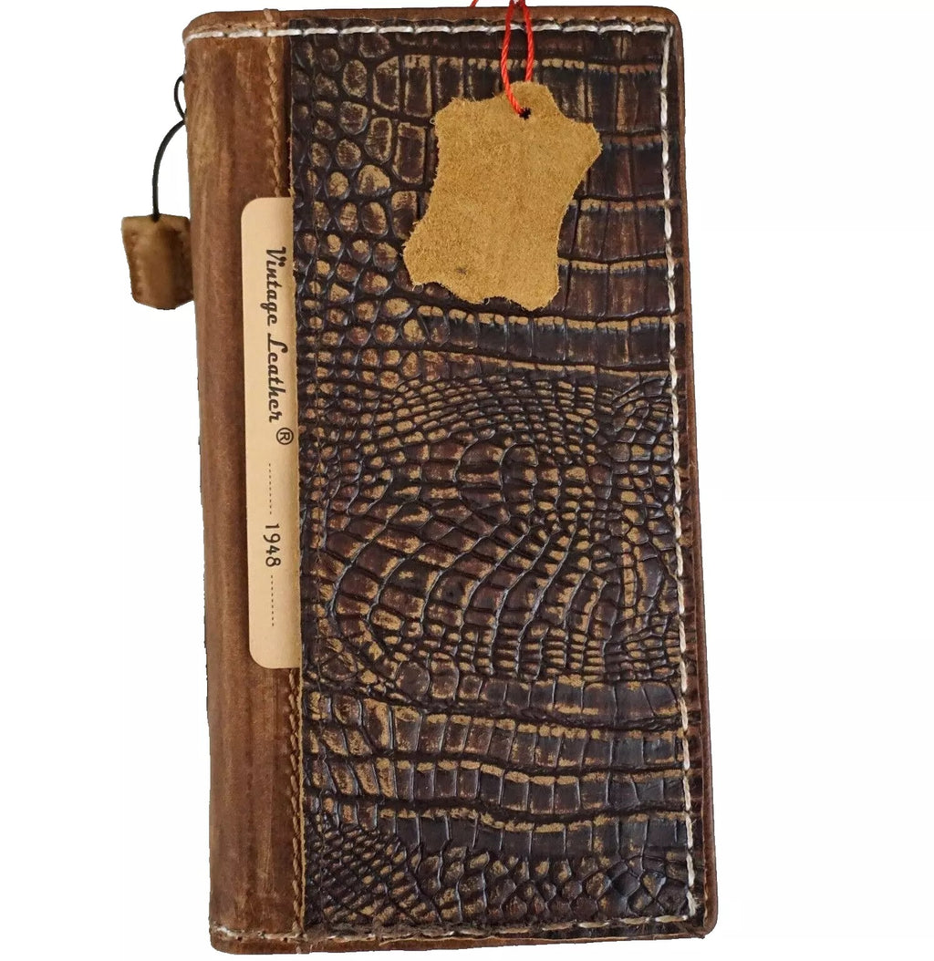 Genuine leather Galaxy S25/S23/S24 Ultra Note Edge Z Fold 3-7 wallet case in luxury crocodile pattern by DAVISCASE