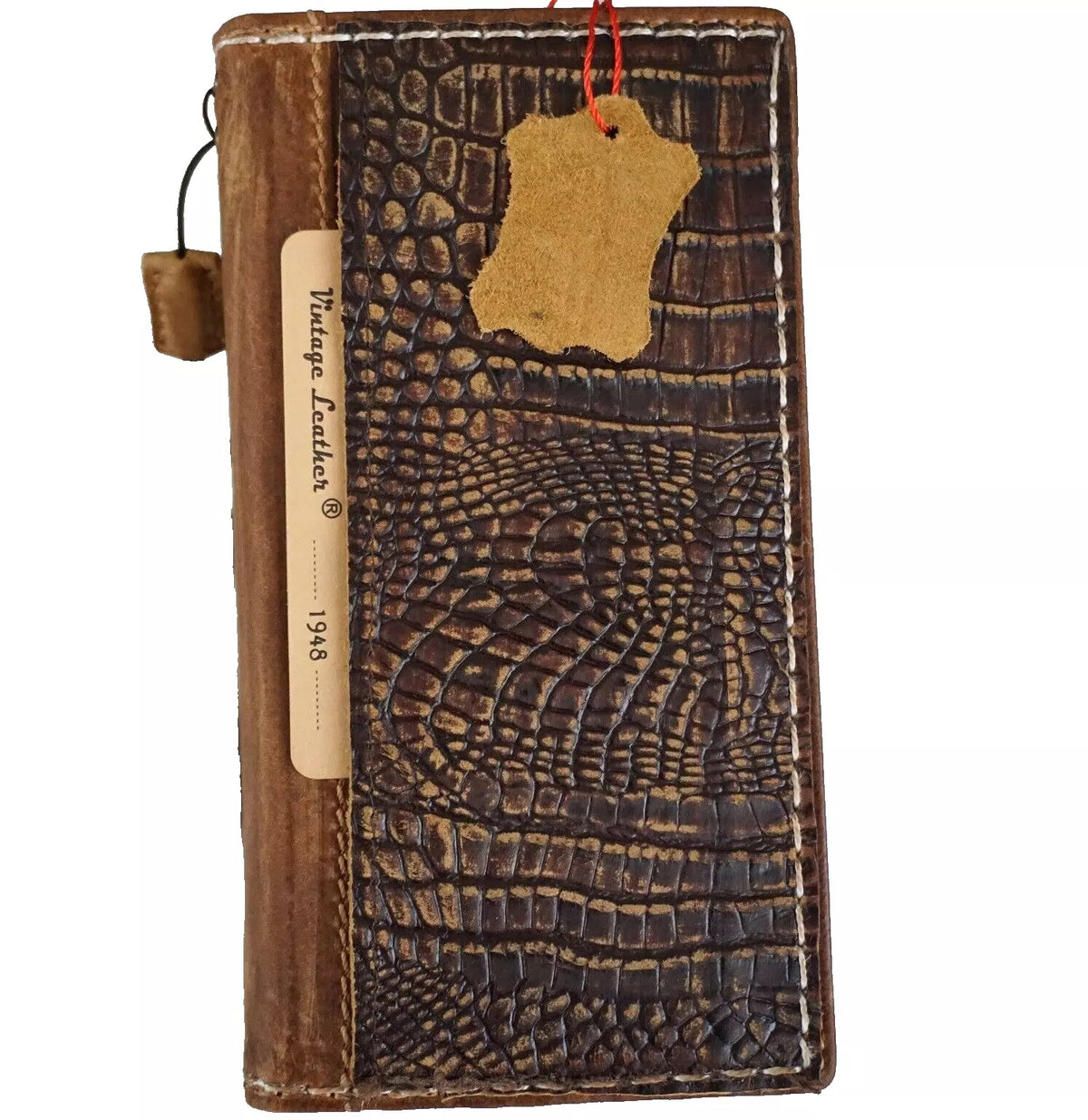 Genuine leather Galaxy S25/S23/S24 Ultra Note Edge Z Fold 3-7 wallet case in luxury crocodile pattern by DAVISCASE