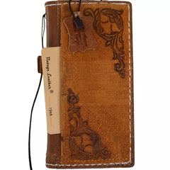 Genuine Leather Case for Google Pixel 6 7 9A 8 8A 9 10 pro XL Fold Wallet Book Hand Made Sewing Zamch Tan