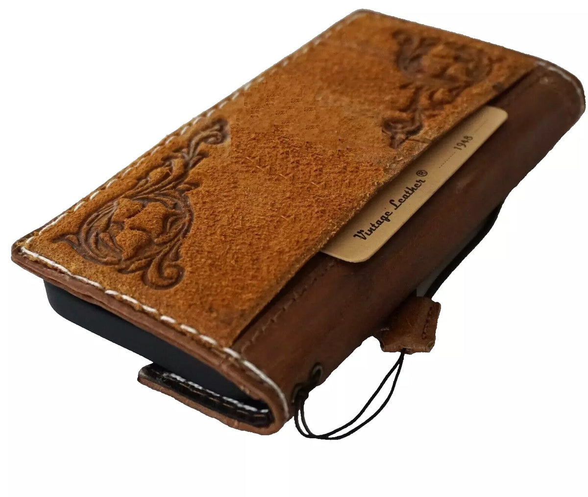 Genuine leather DAVISCASE fold wallet case for Google Pixel 11, 6, 7, 9A, 8, 8A, 9, 10 Pro, XL, handmade in Zamch Tan.