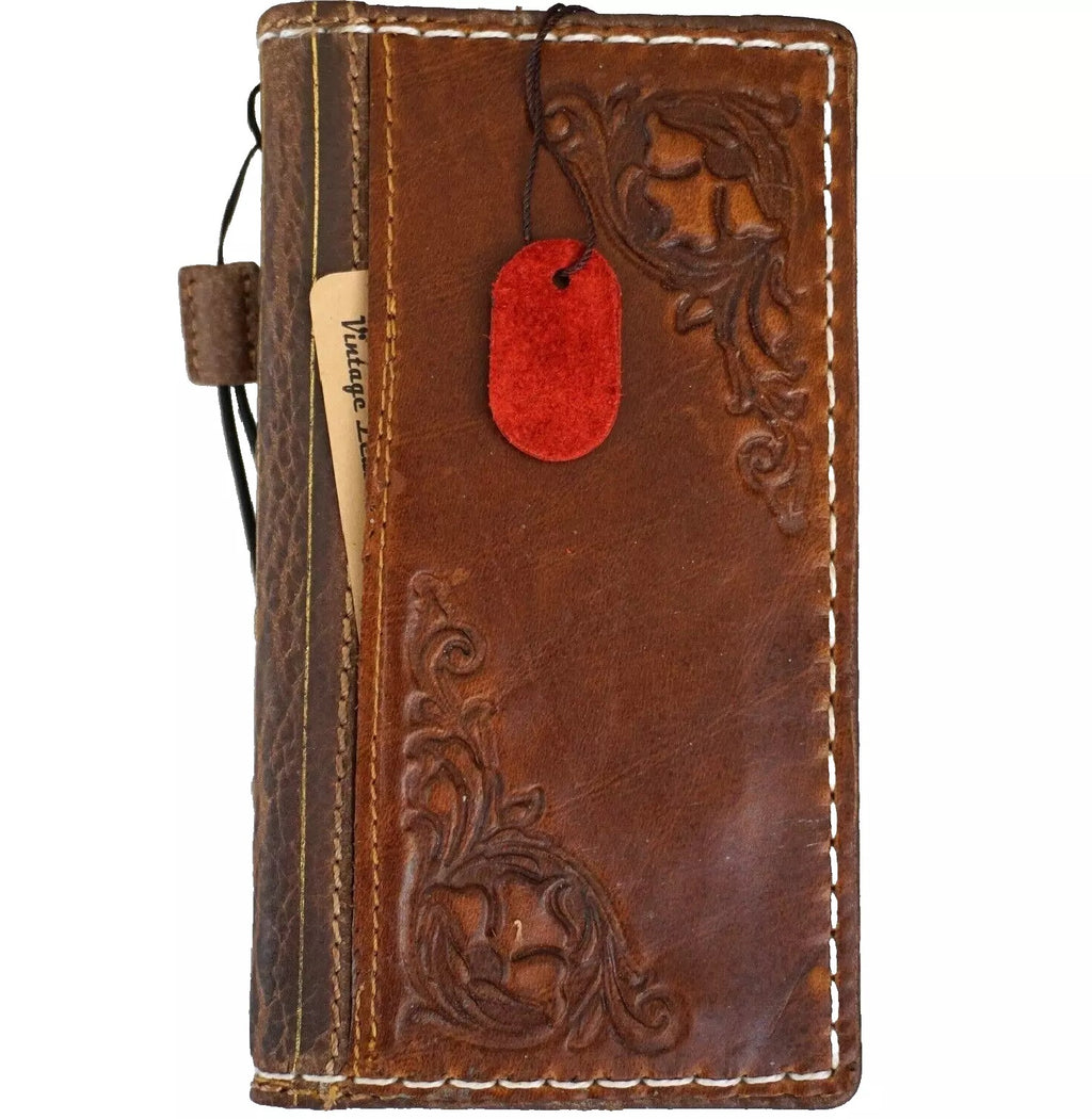 Genuine tan leather Galaxy S26 S25 S23 S24 Ultra Note Edge FE case with wallet and Bible book Z Fold cover by DAVISCASE.
