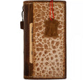 Handmade genuine leather phone case for iPhone 13 to 16 Pro Max with removable wallet, crafted by DAVISCASE, featuring detailed sewing.