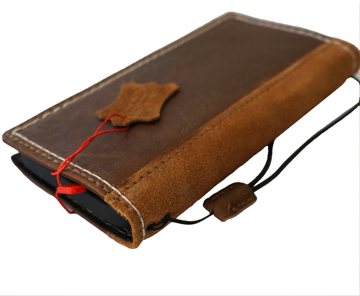 Handmade genuine leather Galaxy Z Fold 3 4 5 6 7 8 Ultra wallet book phone case with suede cover by DAVISCASE.