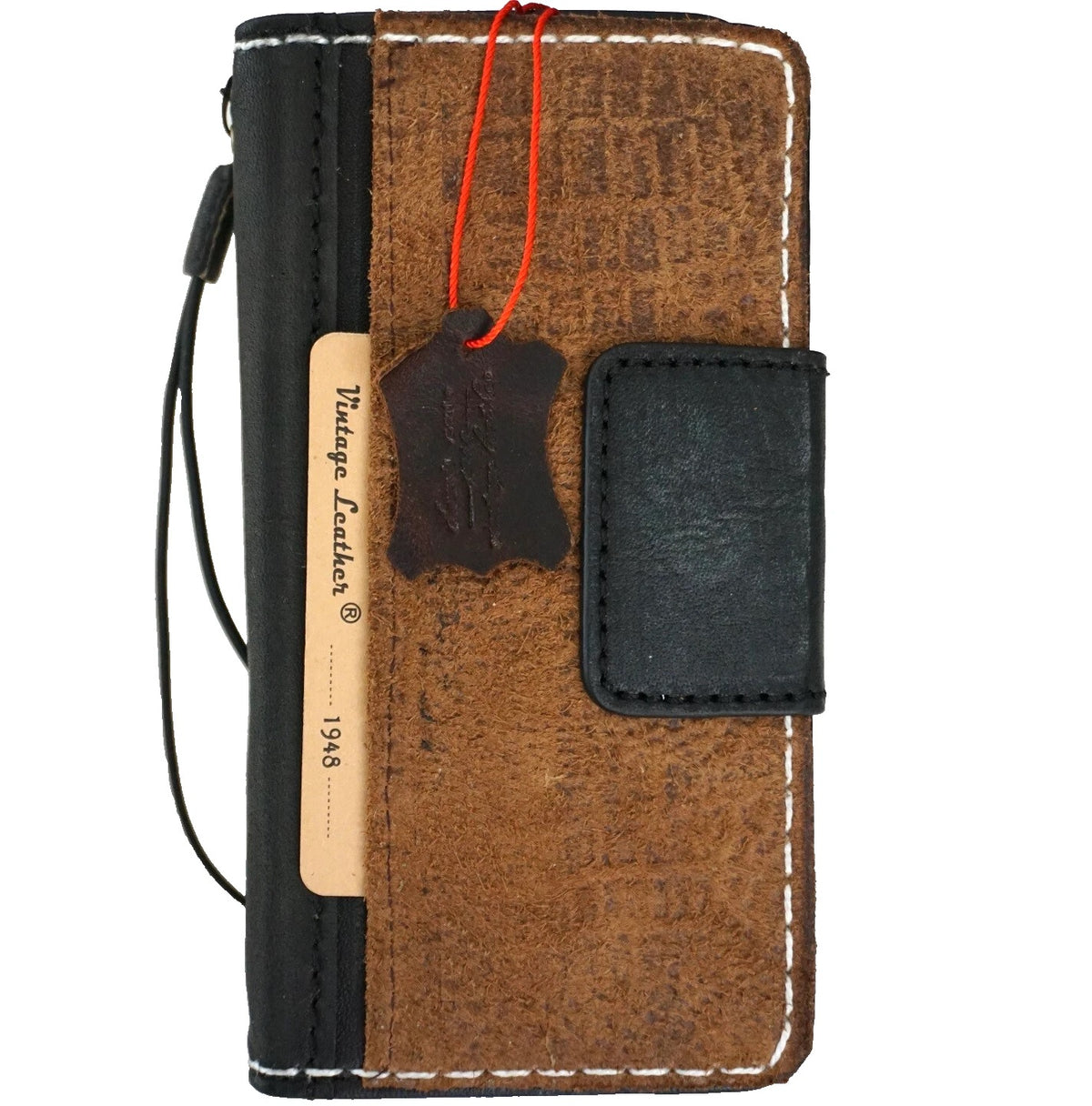 Genuine leather Galaxy S26 S25 S23 S24 Ultra Note Edge FE case with wallet, Z Fold 3-7 cover in tan and black by DAVISCASE