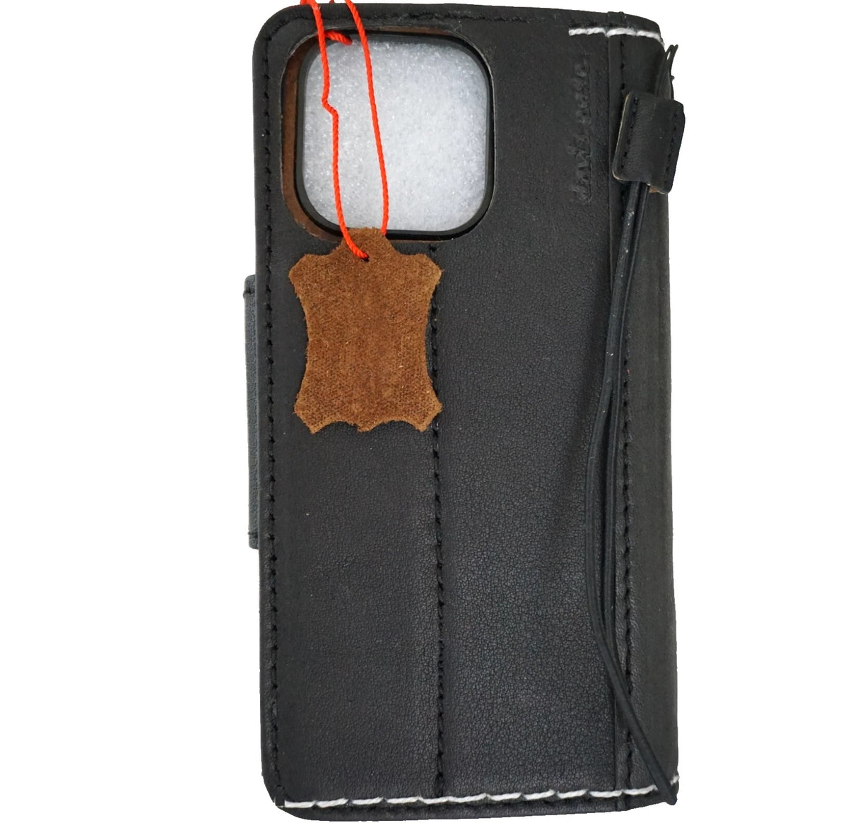 Genuine leather Galaxy S26 S25 S23 S24 Ultra Note Edge FE case by DAVISCASE, tan and black wallet book cover with Z Fold design.