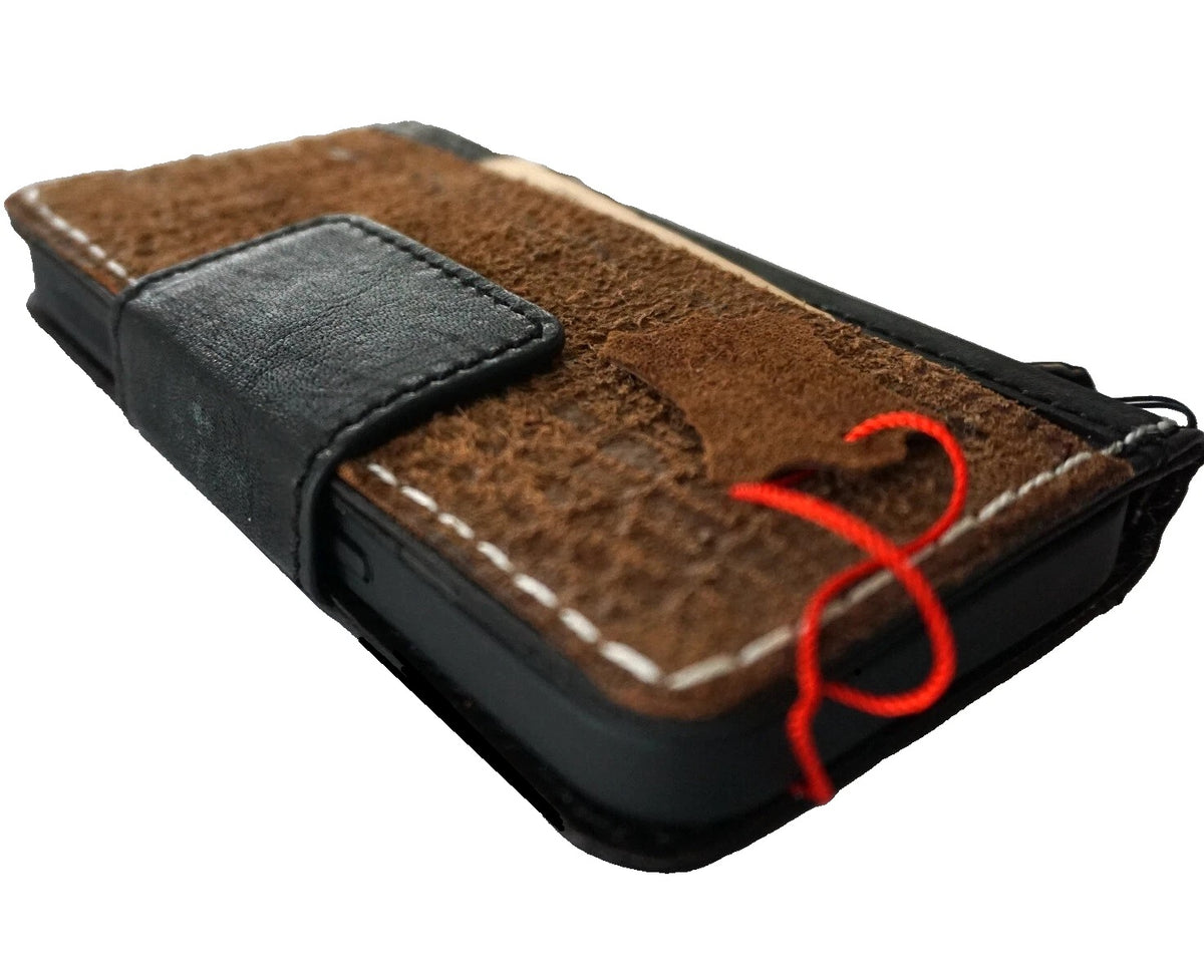 DavisCase genuine leather Galaxy S26 S25 S23 S24 Ultra Note Edge FE wallet case in tan and black, with Z Fold design and card slots.