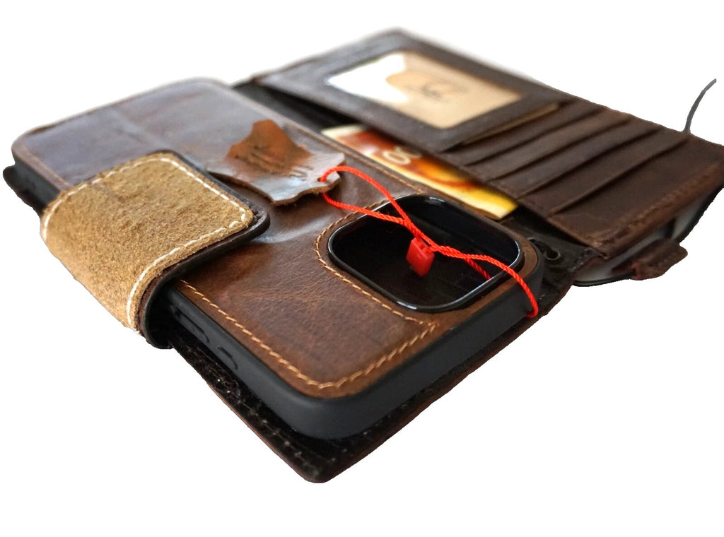 DavisCase genuine leather Galaxy S21 S22 Edge Ultra Note Folds wallet case with patches and magnetic closure, limited edition.