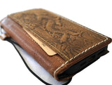 Genuine Leather For Galaxy S25 S23 S24 Ultra Note  FE Case Plus Wallet Book Z Fold 3 4 5 6 Cover Luxury Blue S 25 Dragon