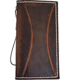 Genuine Leather Case For Apple iPhone 13 12 14 15 16 Pro Max Removable Wallet Book Hand Made Sewing Baseballs Diy