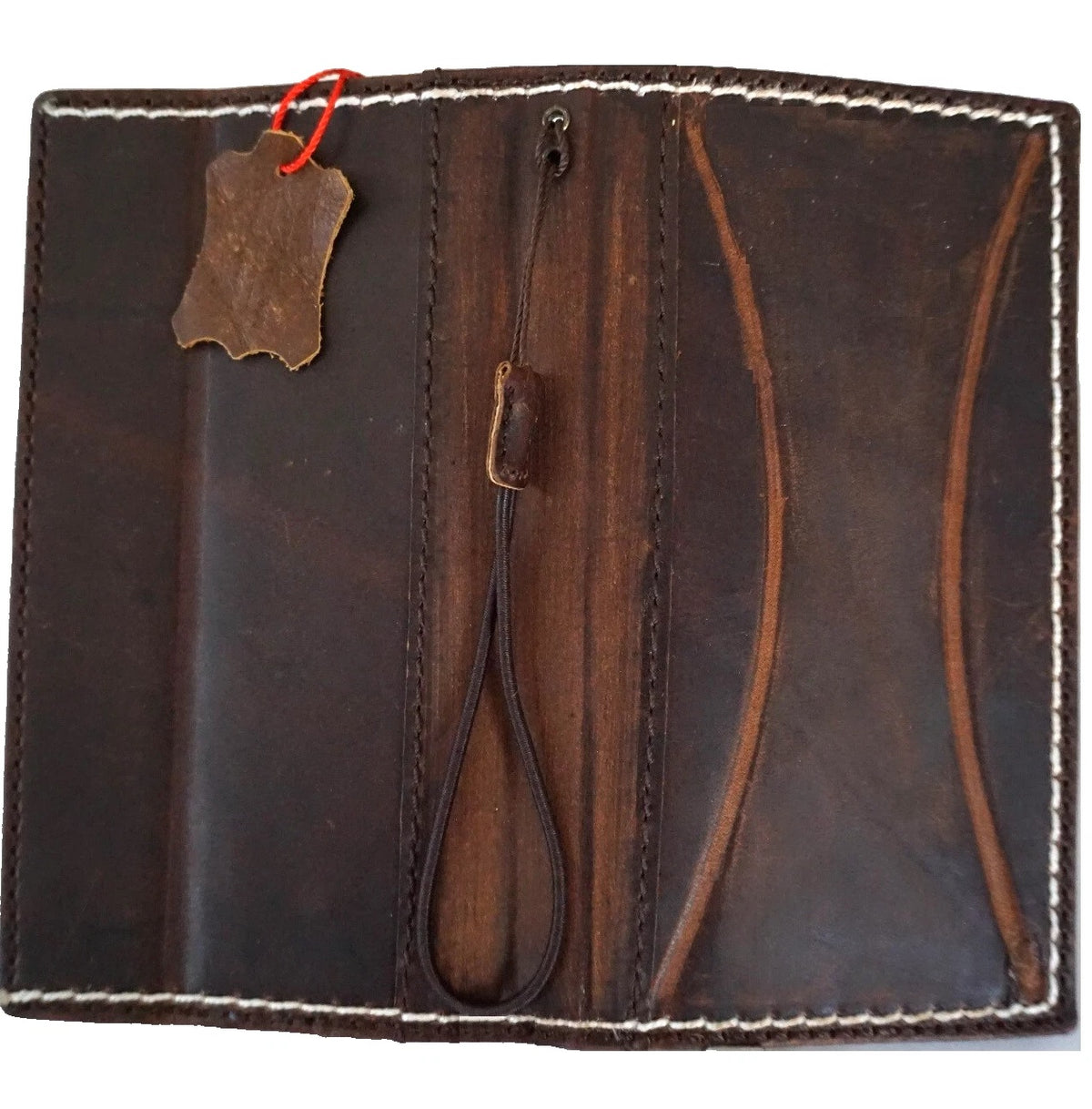 Handmade genuine leather phone case for iPhone XR XS 11 12 13 14 15 Pro Max with removable wallet, crafted by DAVISCASE.