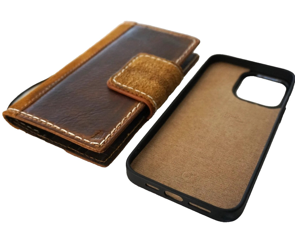 Genuine tan leather Galaxy S26 S25 S23 S24 Ultra Note Edge FE case with wallet and Z Fold design by DAVISCASE, featuring suede finish.