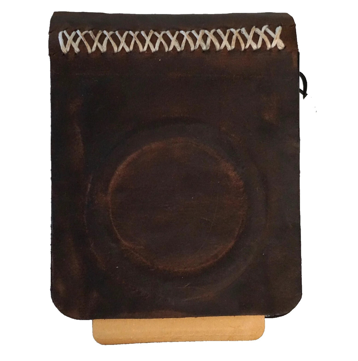 Handmade white leather wallet case for Galaxy Z Flip series with stitching, wireless charging compatibility by DAVISCASE.