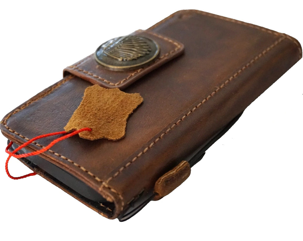 Genuine leather Galaxy S26 S25 S23 S24 Ultra Note Edge FE case with wallet, book cover, Z Fold 3-7, in luxury Indian cowboy style by DAVISCASE.