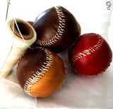 Genuine Leather baseball HandMade Sewing with thread and needle Vintage Red Ball Gift