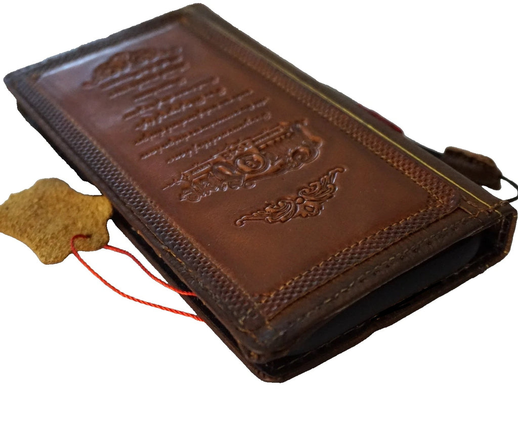 Handmade genuine leather phone case by DAVISCASE for Galaxy S21, S22, S23, S24, S25 Ultra, Note, Z Fold 3-7, in tan red with coarse seam