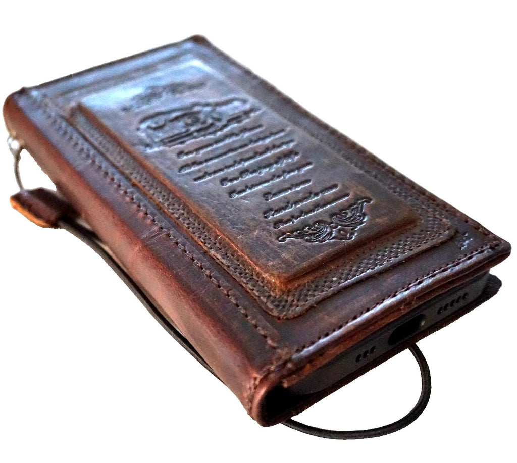 Handmade genuine leather phone case by DAVISCASE for Galaxy S26, S24, S25 Ultra, Z Fold 5, 6, 7, with coarse seam design and wallet feature.