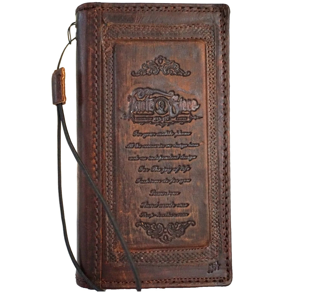 Handmade genuine leather phone case for Galaxy S26, S24, S25 Ultra, Z Fold 5, 6, 7 Edge, featuring coarse seam design.