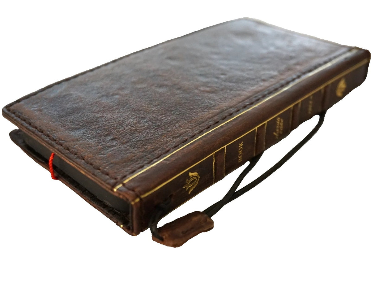 Handmade genuine leather phone case by DAVISCASE for Samsung Galaxy S and Note series, featuring a coarse seam design and wallet style.