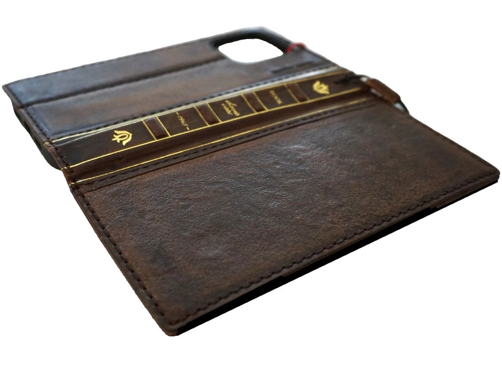 Handmade genuine leather phone case for Galaxy S26, S22, S21, S20, S23, S24, S25 Ultra FE Z Fold 3-7 with wallet and Bible book design by DAVISCASE