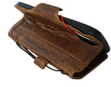 Handmade genuine leather phone case for Galaxy S26, S24, S25 Edge, Z Fold 8-7 with wallet and clasp by DAVISCASE.
