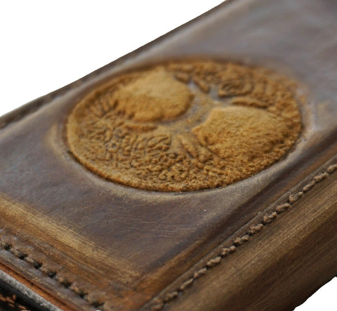 Echtlederhülle für Google Pixel 6 6a 7 7a 8 Pro Book Wallet Book Retro Stand Luxury Dark Davis 1948 5G Wireless Charging The Tree of Life ston