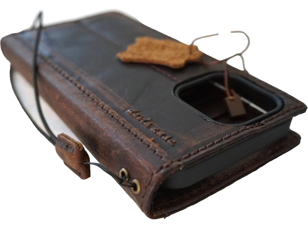 Handmade genuine leather phone case for Samsung Galaxy S21, S22, S23, S24 Ultra, Note, Z Fold 3-7, with wallet design by DAVISCASE.