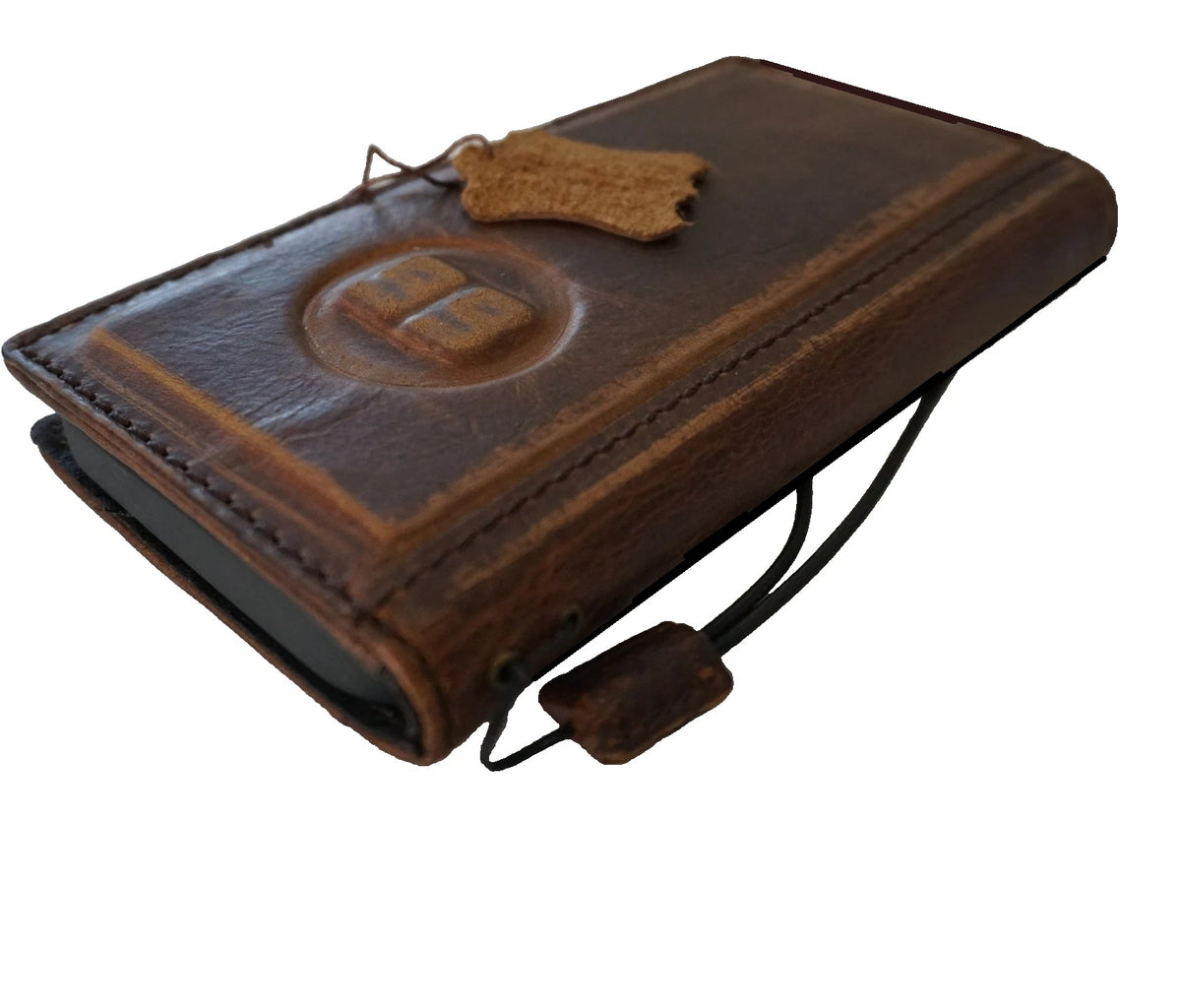 Handmade genuine leather phone case for Galaxy S24 S25 S26 Ultra and Z Fold models, featuring a wallet design with Route 66 branding.