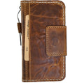 Handmade genuine leather phone case for iPhone 14-17 Pro Max by DAVISCASE, with magnetic 18-fold wallet design and textured finish.