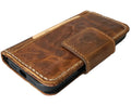 Handmade genuine leather phone case for iPhone 14-17 Pro Max by DAVISCASE, with magnetic closure and 18 fold wallet design.