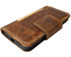 Genuine Leather For Galaxy S25 s24 FE Fold 3 4 5 6 7 Edge Ultra Note Case Plus Wallet Sew HandMade Wrinkled