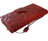 Genuine Leather Case Wallet For Apple iPhone 17 14 15 Pro Max Air Plus Book Vintage Handmade  Style Cover wrinkled  Luxury Red