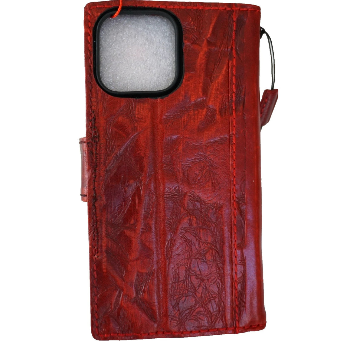Genuine red leather Galaxy S25, S23, S24 Ultra, Note Edge, Z Fold 3-7 wallet book case by DAVISCASE, with cover and wallet features.