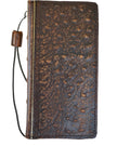 Genuine leather Google Pixel phone case by DAVISCASE featuring a Bible book wallet design with ostrich stamp texture.