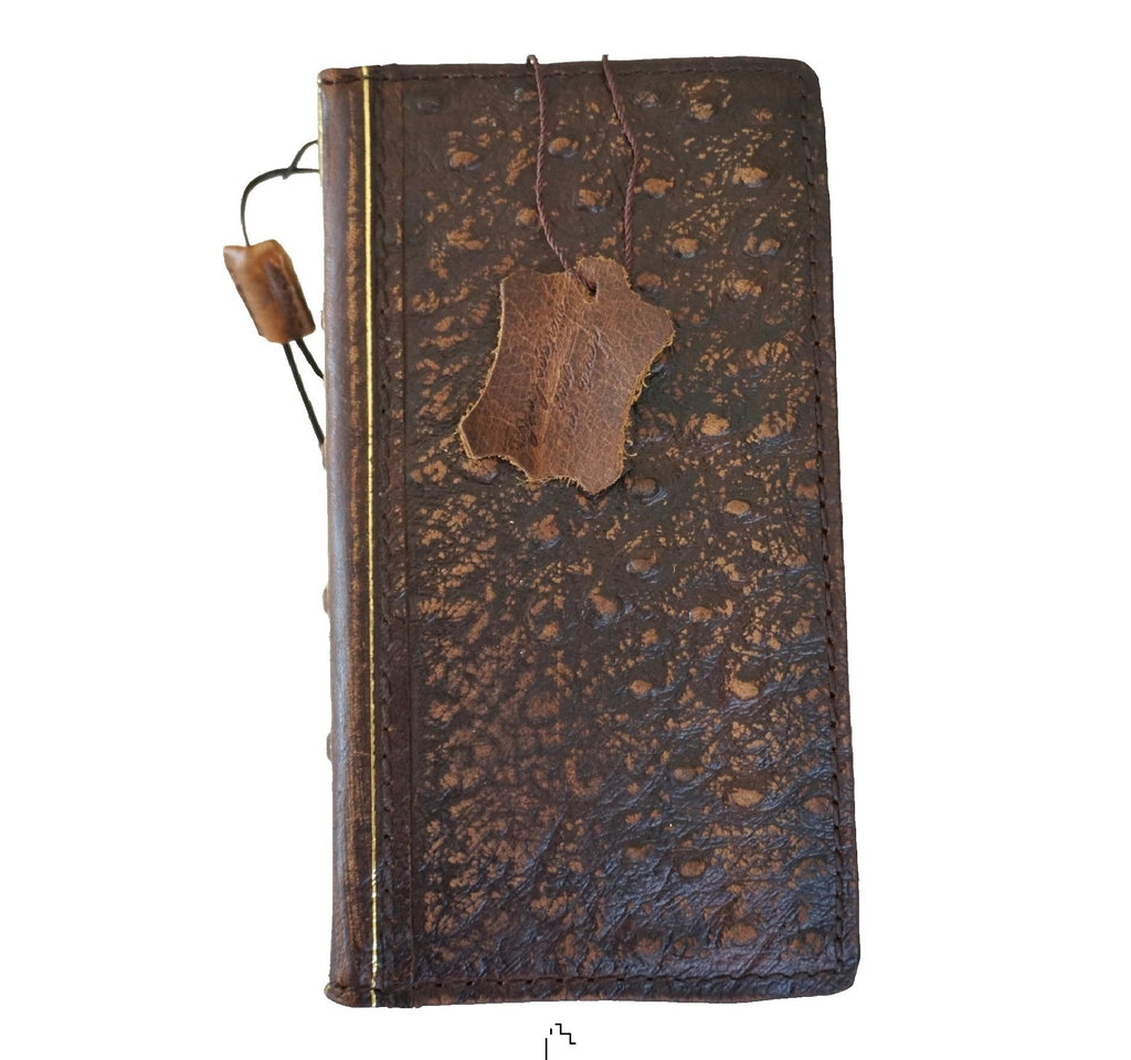Handmade genuine leather phone case for Galaxy S26, S24, S25 Ultra, Z Fold 5, 6, 7 Edge with coarse seam by DAVISCASE.