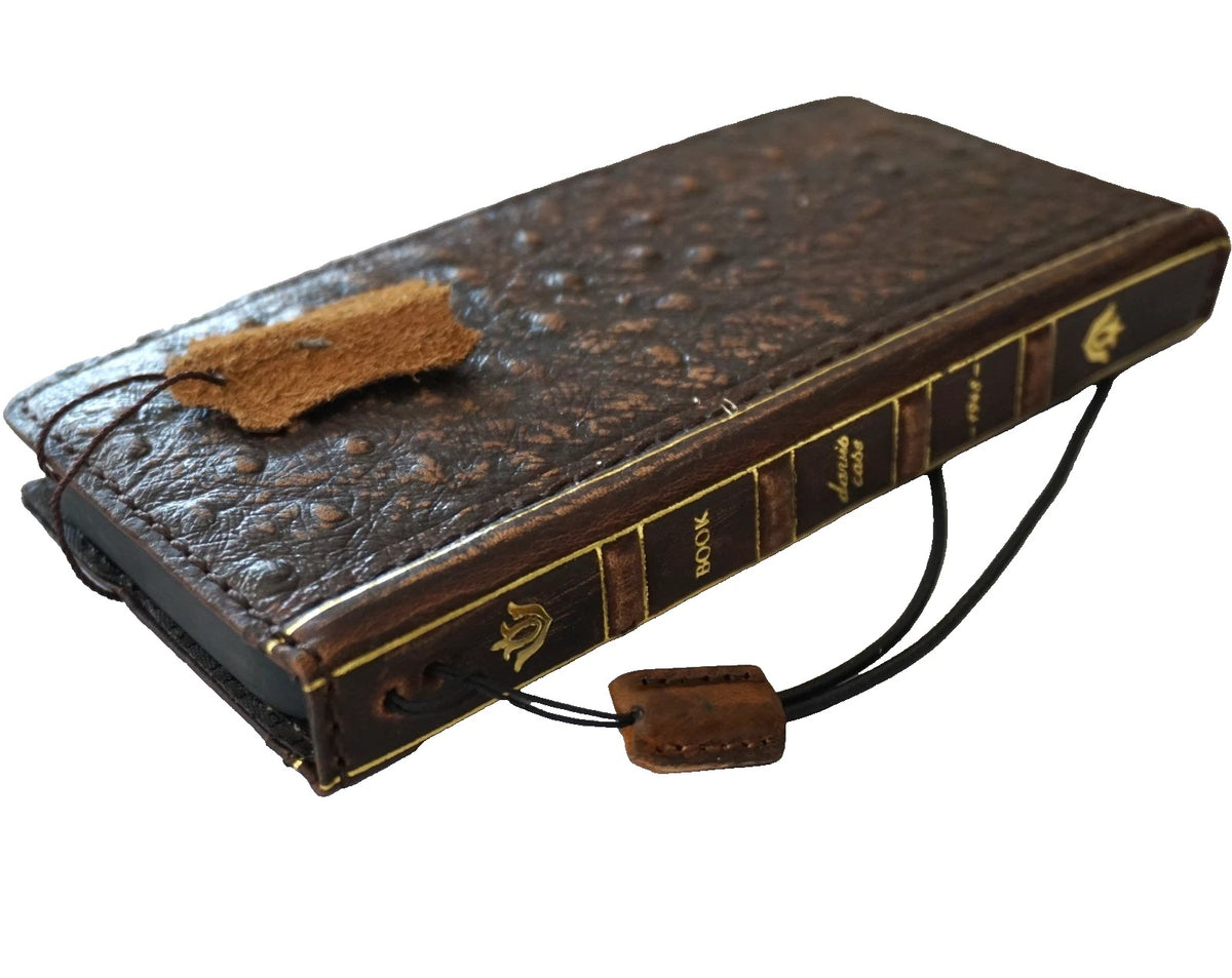 DavisCase genuine leather Bible-style wallet case for Google Pixel 11, 10, 10A, 9 Pro XL with ostrich stamp design