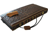 Genuine Leather For Galaxy S24 S25 Ultra FE Note Z Fold 5 6 7 Edge Case Plus Wallet Coarse Seam Hand Made s25FE (Copy)