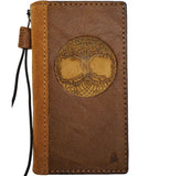 Genuine Leather Case For Apple iPhone 16 17 14 15 16E Pro Max Wallet Book Cover luxury Mini Hand Made Tan