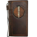Handmade genuine leather phone case for Samsung Galaxy S26, S24, S25 Edge, Fold 3-7 Ultra with tree of life design and wallet features.