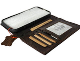 Echtledertasche für Apple iPhone 11 12 13 14 15 Pro Max 6 7 8 plus SE 2020 XS Brieftasche Buch Vintage Pferdestil Ausweisfenster Kreditkartenfächer Abdeckung Wireless Full Grain Davis Luxus Mini Art Magnetic Diy De