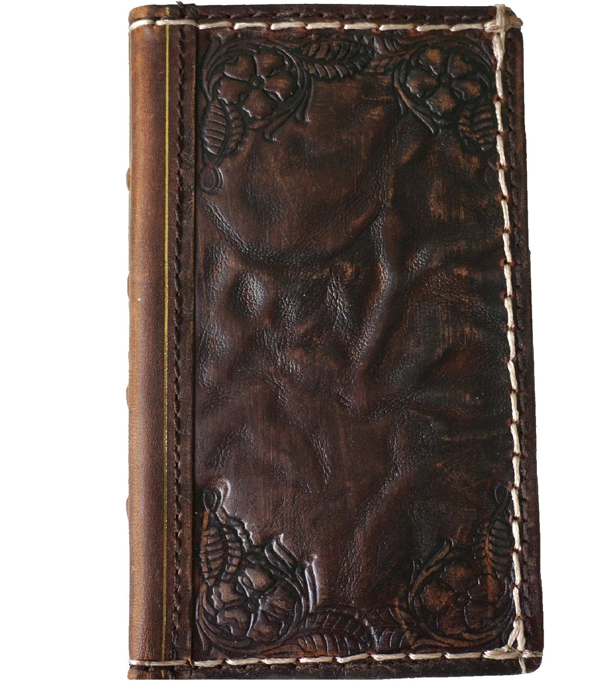 Handmade genuine leather phone case for iPhone 15, 16, 17 Pro Max with 3D feather design by DAVISCASE.